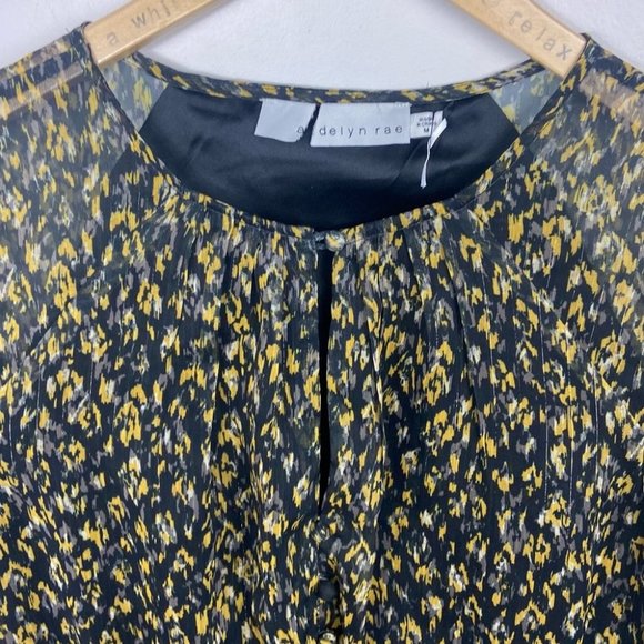 Nordstrom Adelyn Rae Vania Print Pleats & Ruffles‎ Long Sleeve Mini Dress Size M - Picture 4 of 13